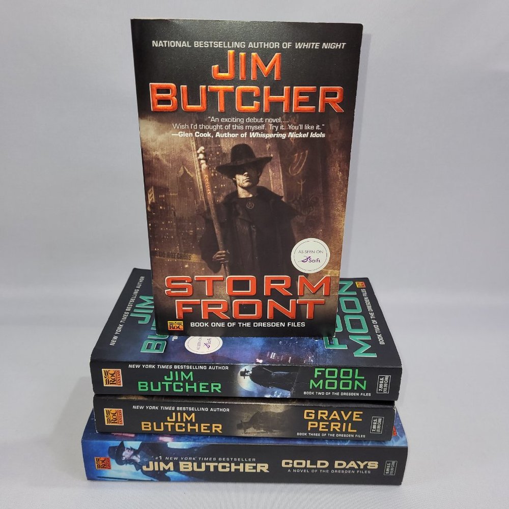Jim Butcher 1-3 & 14 Dresden Files Softcover Book Lot Novel